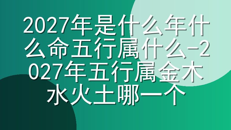 2027年是什么年什么命五行属什么-2027年五行属金木水火土哪一个